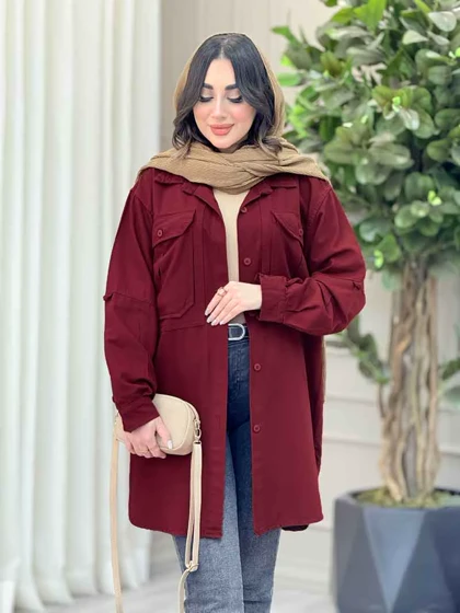 مانتو کتان جیب پیله آیتک