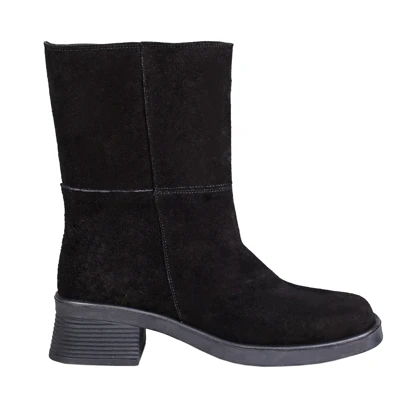 بوت چرم جیر مشکی زنانه 210