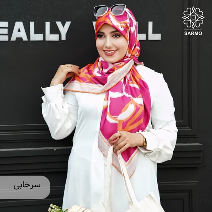 روسری ابریشم کجراه پیونی
