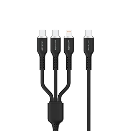 کابل شارژ 1.2 متری گرین لاین مدل GREEN LION 3IN1 GN3IN1SILC