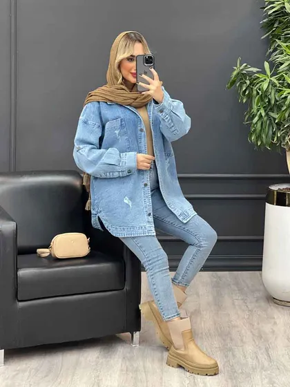 مانتو جین دو جیب