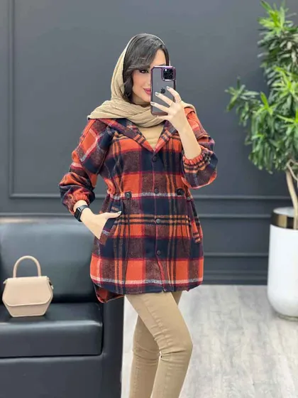 شکت چهارخونه کلاه دار کمرگت