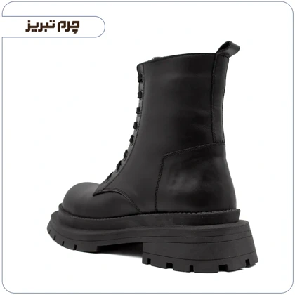 نیم بوت دخترانه مشکی چرم طبیعی کد B3642