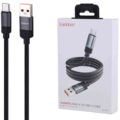 کابل تایپ سی مگنتی ارلدام Earldom مدل EC-207C جریان 3 آمپر یک متر