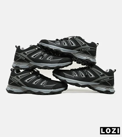 کفش کتانی بزرگ پا مشکی طوسی I-Runner