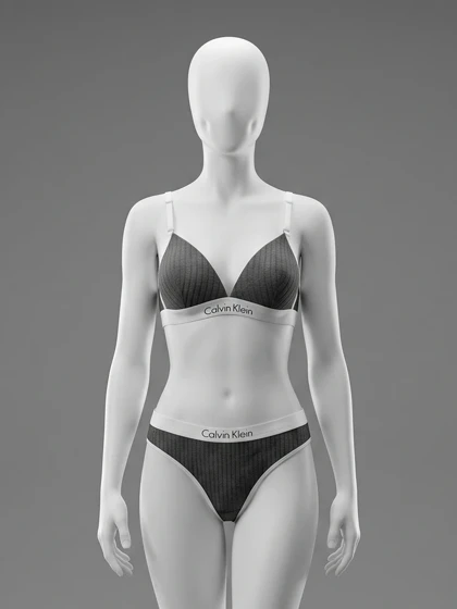 ست شورت و سوتین دخترانه پوش آپ دار کبریتی نوشته کلوین کلاین Calvin klein فیتن Fitan