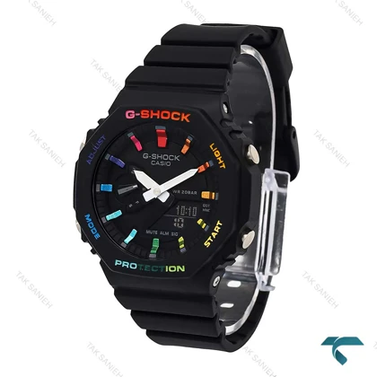 جیشاک زنانه GMA-S2100 مشکی صفحه رنگین کمانی G-shock-6401-L