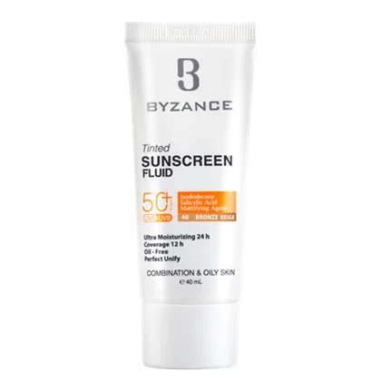 ضد آفتاب رنگی SPF 50 پوست چرب بیزانس شماره 40 40 میل