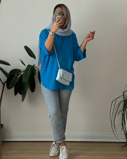 شومیز مانتویی دو یقه