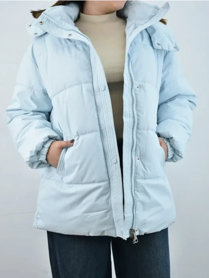 کاپشن آبی مه آلود وارداتی