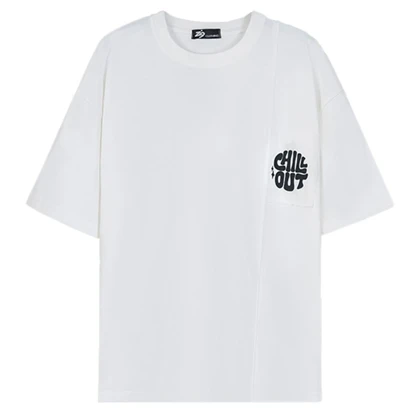 زیگ تیشرت آستین کوتاه white chill out tshirt-9807