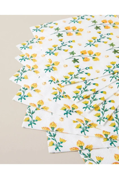 دستمال کاغذی 20 عددی English Home مدل Flora Muse - زرد