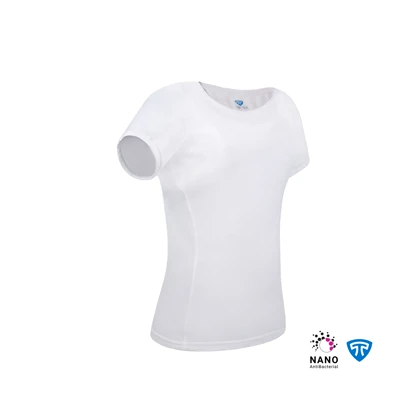 تیشرت نانو آنتی باکتریال ضدتعریق مردانه یقه گرد سفید
