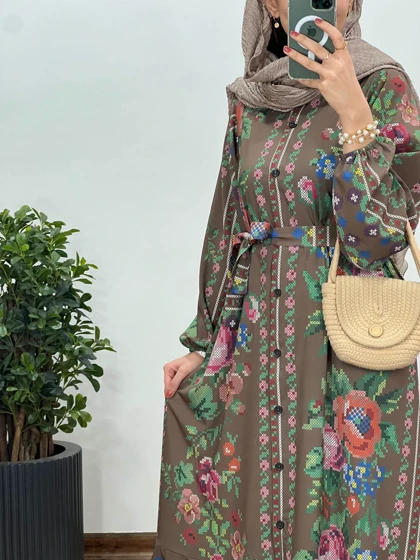 پیراهن بلند دکمه دار شرمیلا 2