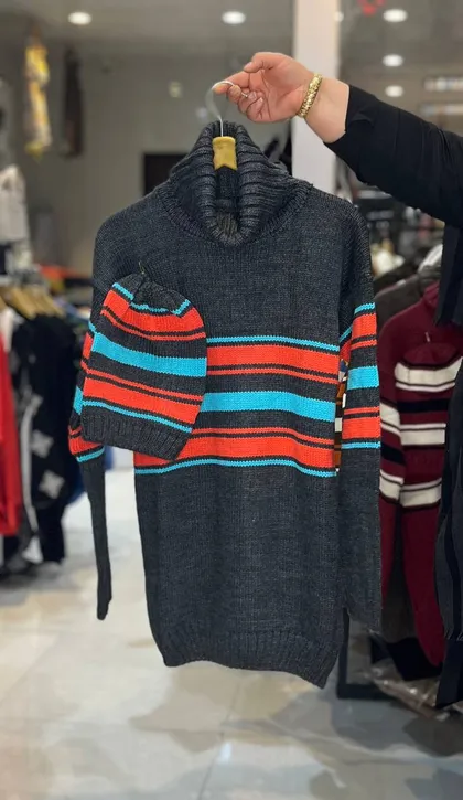 تونیک بافت با کلاه تیارا کد 7366