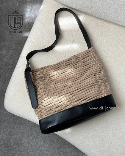 کیف گندم با پارچه رافیا