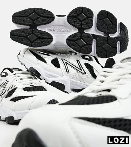 کفش کتانی بزرگ پا سفید مشکی NEW BALANCE 9060 مدل 5288