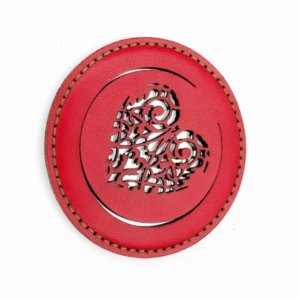 آینه چرم طرح قلب