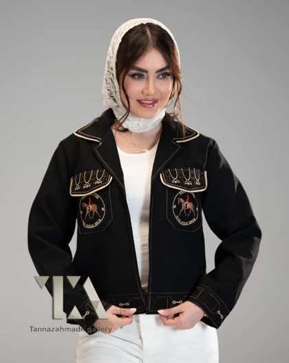 کراپ کت ماری رنگ مشکی از کالکشن لوکس پاییز 1405