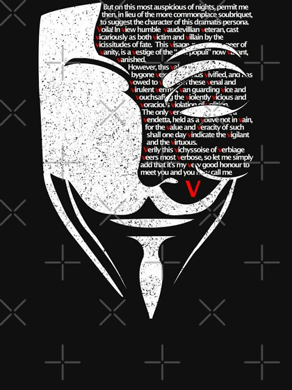 تیشرت وی فور وندتا | V for Vendetta - Mask &amp; V's Speech کد 249795