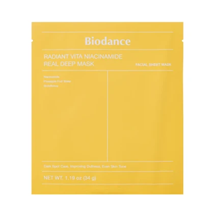ماسک ورقه ای روشن کننده نیاسینامید بایودنس بسته 1 عددی