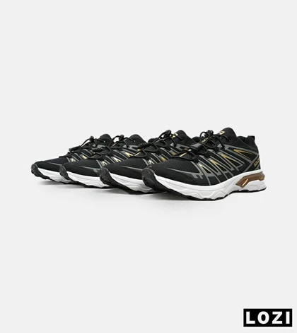 کفش کتانی بزرگ پا مشکی سفید طلایی Salomon X ULTRA