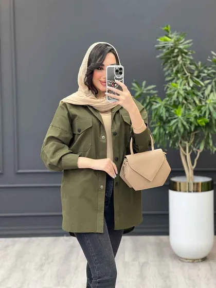 مانتو لینن دو جیب پاکتی