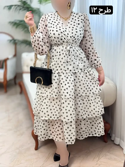 پیراهن حریر طبقه‌ای 3170