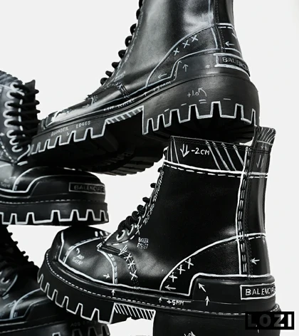 بوت مردانه مشکی BALENCIAGA Sketch مدل 6748