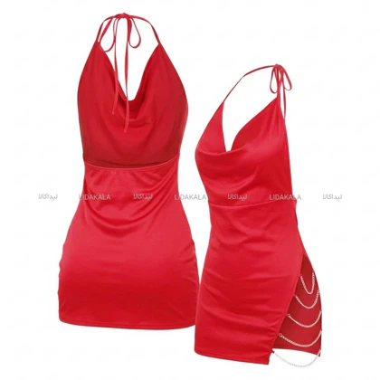 لباس فانتزی مجلسی زنجیردار (Mini Dress) کد LK12477