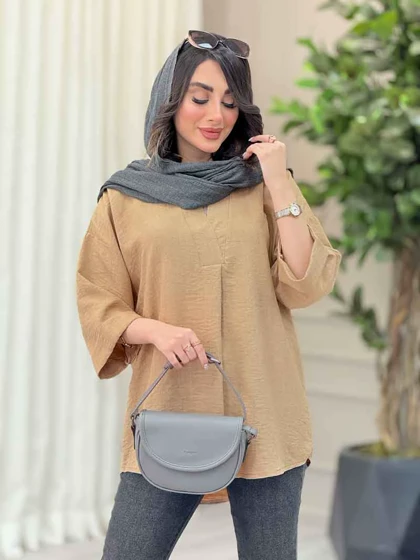مانتو یقه ایستاده جلو بسته