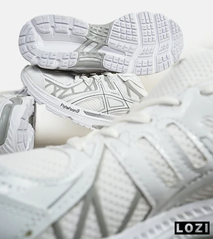 کفش کتانی مردانه سفید طوسی ASICS KAYANO 20