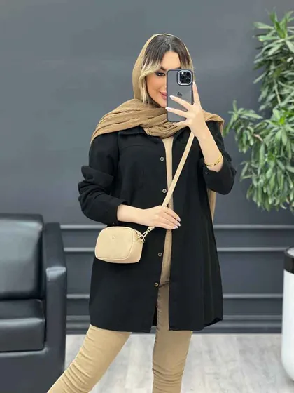 مانتو کتان شاپرک