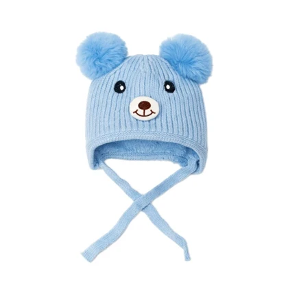 کلاه بافتنی دخترانه خرسی