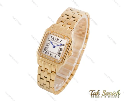 ساعت کارتیه زنانه Panthere نگین‌دار سایز مدیوم Cartier-3808-L