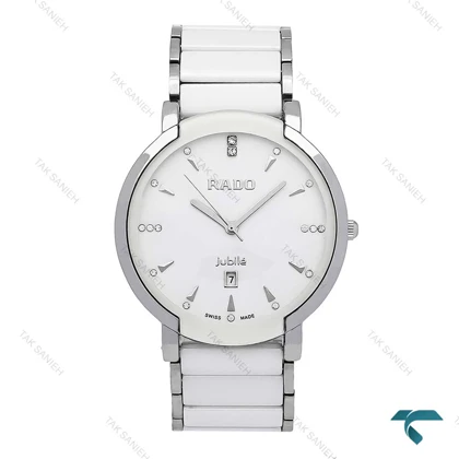 ساعت رادو Centrix مردانه وسط سرامیکی استیل سفید Rado-6342-G