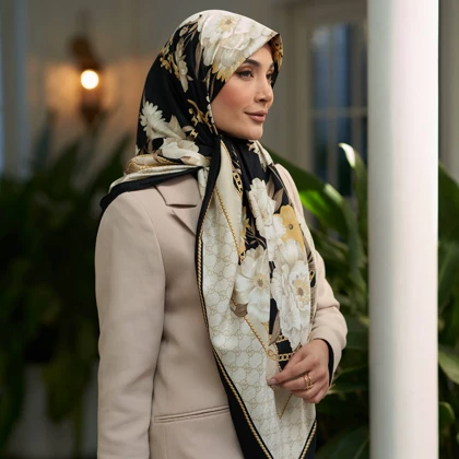 روسری ابریشم ژاکارد قواره 140 30209