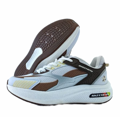 کفش اسپرت و روزمره مردانه برند اسکچرز Skechers مدل مانستر مشکی سفید قهوه‌ای کد 382