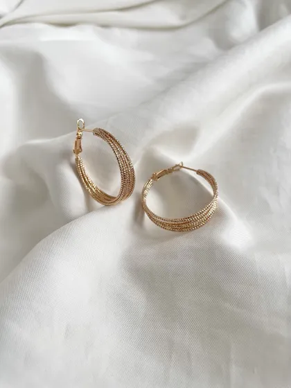 گوشواره حلقه‌ای طرح طلا