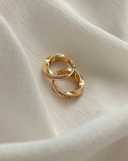 گوشواره موج نگین‌دار ژوپینگ