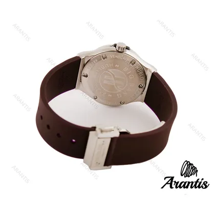 ساعت هابلوت زنانه قاب سیلور دورنگین زرشکی w-5545