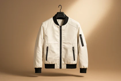 محصول لوکس*جکت چرم سفید مردانه مدل اسپرت اورجینال دیلم