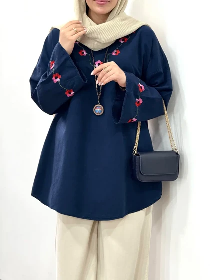 مانتو لینن گلدوزی نرگس کد 7033
