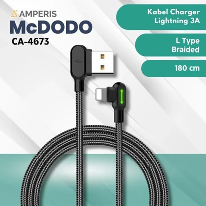 کابل آیفون لایتنینگ 2.4 آمپر مک دودو Mcdodo مدل CA-4673 طول 1.8 متر
