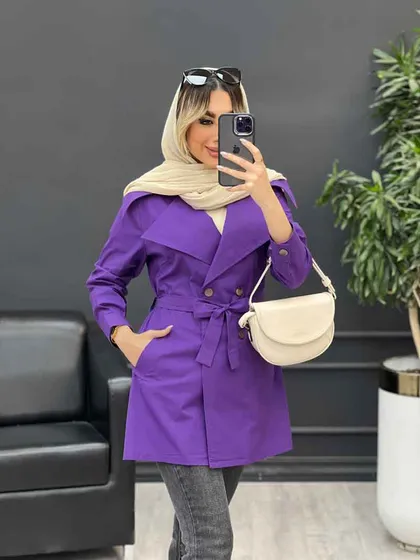 مانتو کمردار دو جیب