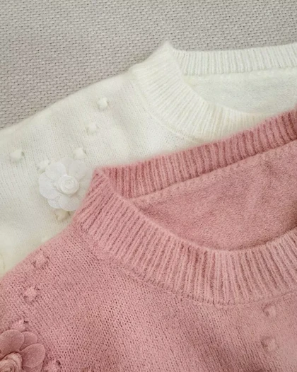 پلیور بافت گل برجسته کد 5396