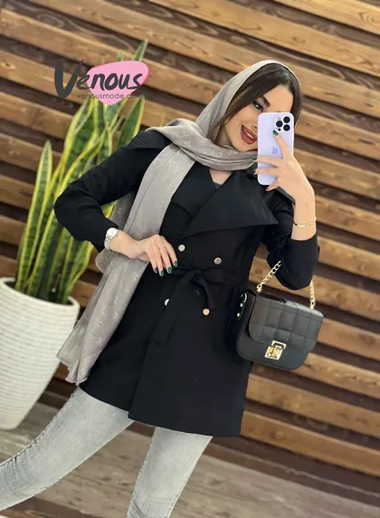 مانتو چهار دکمه کمردار