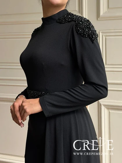 پیراهن دالقیچ سرشانه نگینی