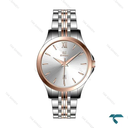 انزو زنانه EC-614KEL دورنگ رزگلد گرد صفحه سفید Enzo-8095-L