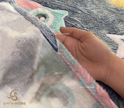 پتو مسافرتی یک نفره شبنما طرح عروسکی